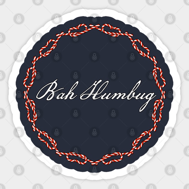 Bah Humbug Christmas Holidays Candy Canes Wreath Sticker by ellenhenryart